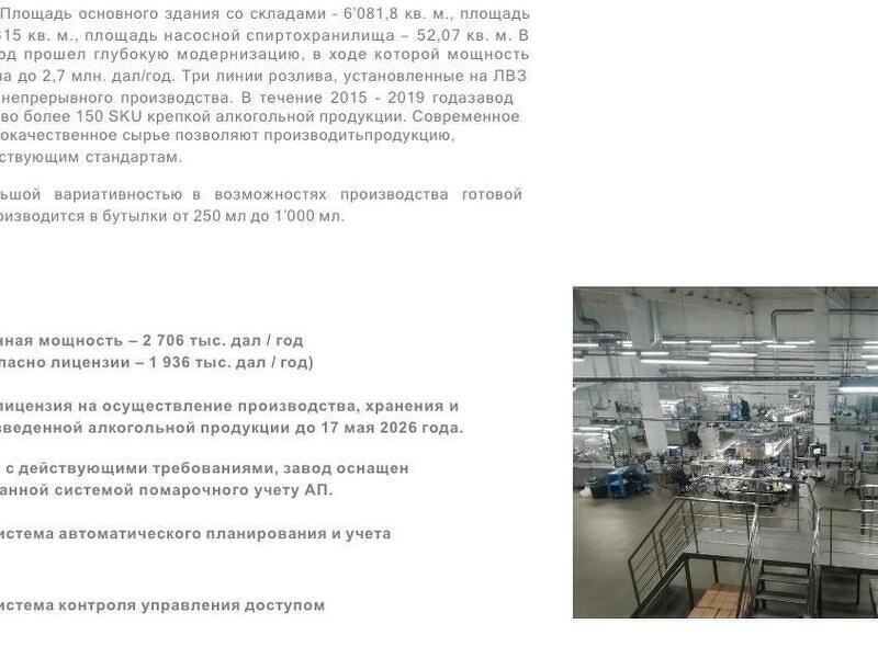 Продажа ликёро-водочного завода в Белгороде